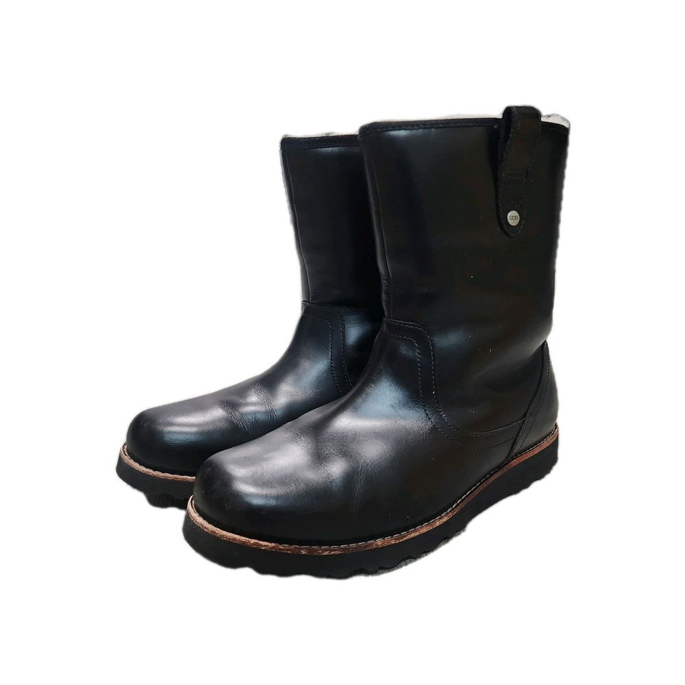 UGG Stoneman 3247 Men's 11 Black Waterproof Leather Vibram Sole Boots NEW IN BOX